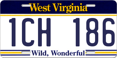 WV license plate 1CH186