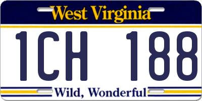 WV license plate 1CH188