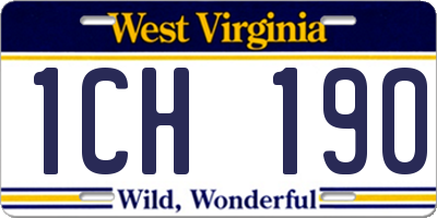 WV license plate 1CH190