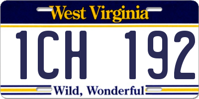 WV license plate 1CH192