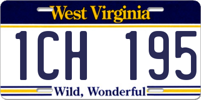 WV license plate 1CH195
