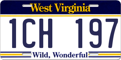 WV license plate 1CH197