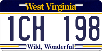 WV license plate 1CH198