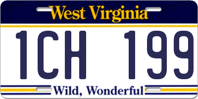 WV license plate 1CH199