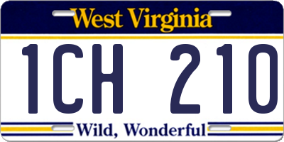 WV license plate 1CH210