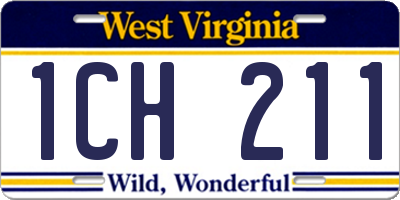 WV license plate 1CH211