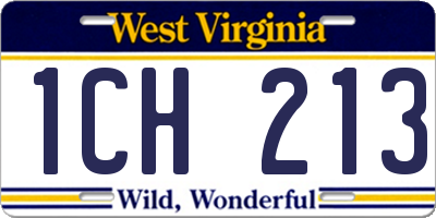 WV license plate 1CH213
