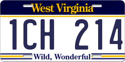 WV license plate 1CH214
