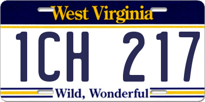 WV license plate 1CH217