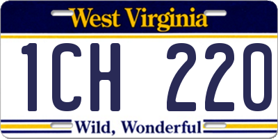 WV license plate 1CH220