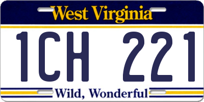 WV license plate 1CH221