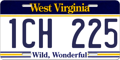 WV license plate 1CH225