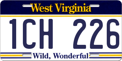 WV license plate 1CH226