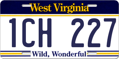 WV license plate 1CH227