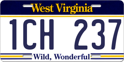 WV license plate 1CH237
