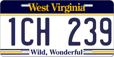 WV license plate 1CH239