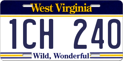 WV license plate 1CH240