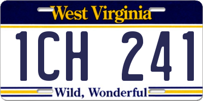 WV license plate 1CH241