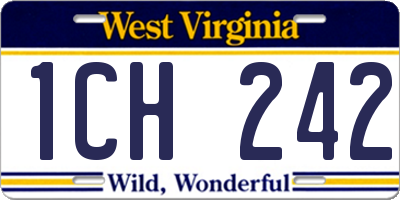 WV license plate 1CH242