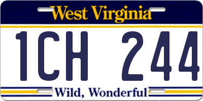 WV license plate 1CH244