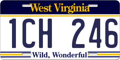 WV license plate 1CH246