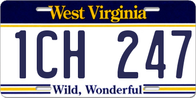 WV license plate 1CH247