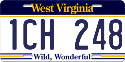 WV license plate 1CH248