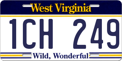 WV license plate 1CH249