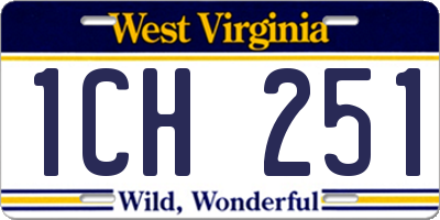 WV license plate 1CH251