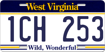 WV license plate 1CH253