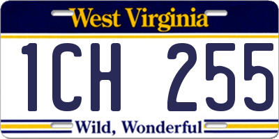 WV license plate 1CH255