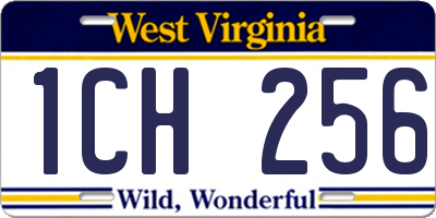 WV license plate 1CH256