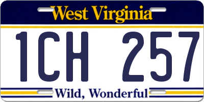 WV license plate 1CH257