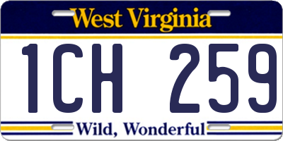 WV license plate 1CH259