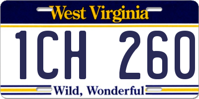 WV license plate 1CH260