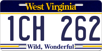 WV license plate 1CH262