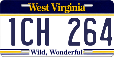 WV license plate 1CH264