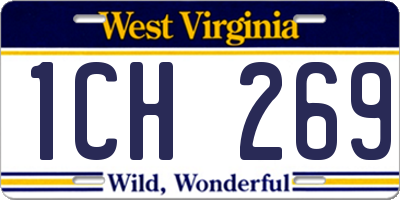 WV license plate 1CH269