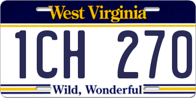WV license plate 1CH270