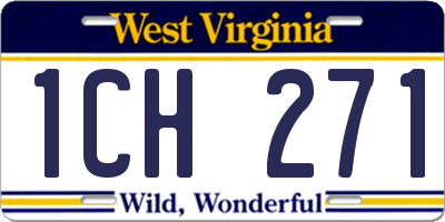 WV license plate 1CH271