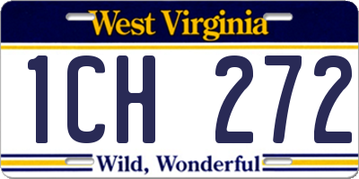 WV license plate 1CH272