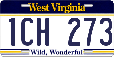 WV license plate 1CH273