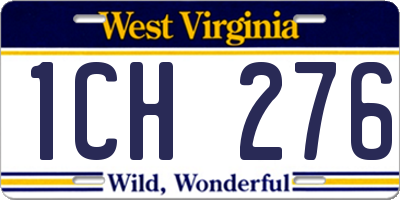 WV license plate 1CH276