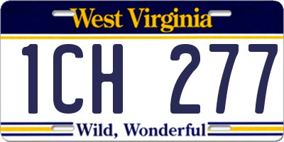 WV license plate 1CH277