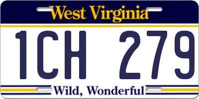 WV license plate 1CH279