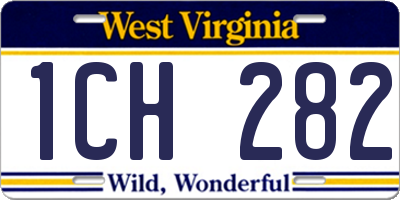 WV license plate 1CH282