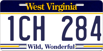 WV license plate 1CH284