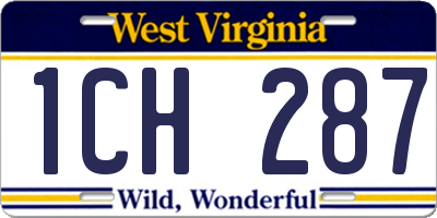 WV license plate 1CH287
