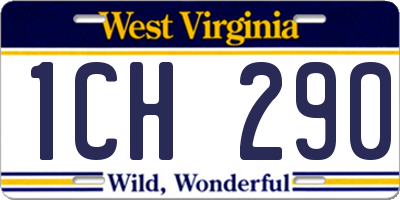 WV license plate 1CH290