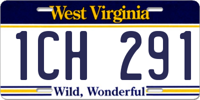 WV license plate 1CH291